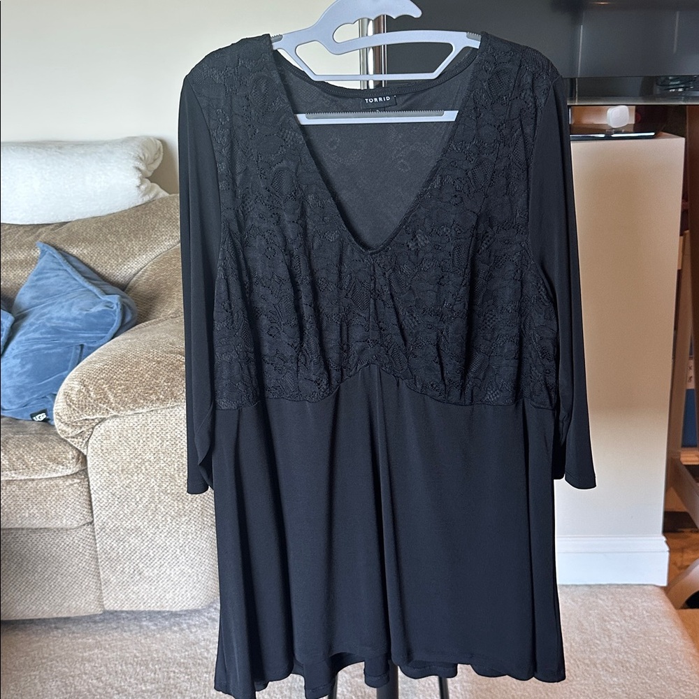 Torrid Black Lace Blouse